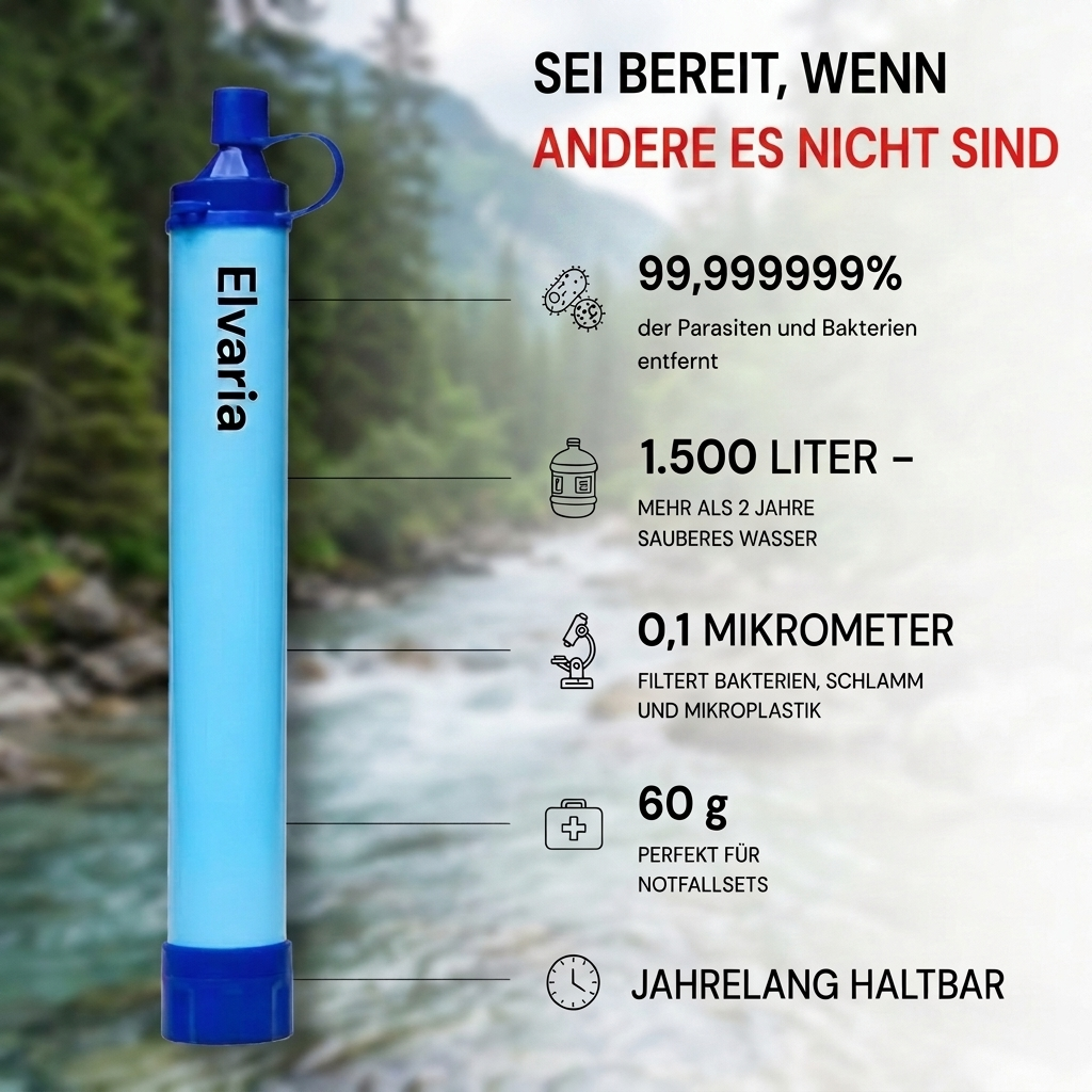 HYDRO-X1 Notfall Wasserfilter (1.500 Liter)