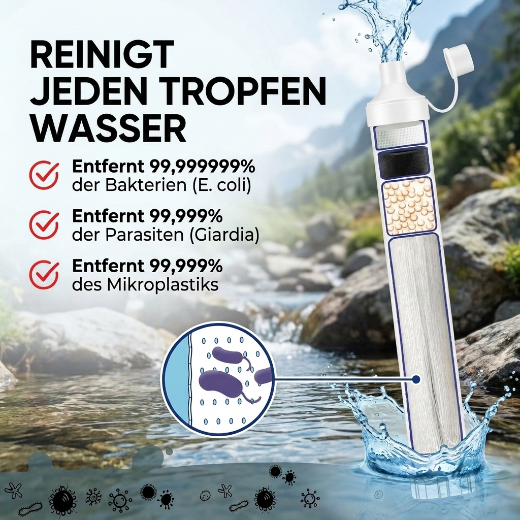 HYDRO-X1 Notfall Wasserfilter (1.500 Liter)