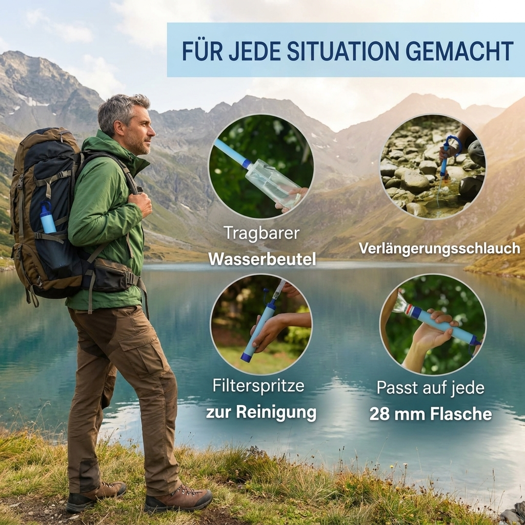 HYDRO-X1 Notfall Wasserfilter (1.500 Liter)
